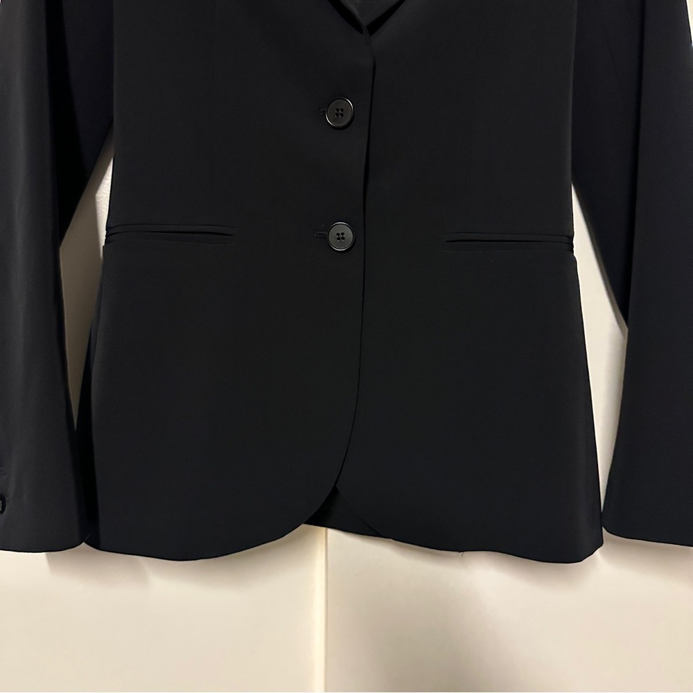 Theory Black Two Button Polyester Blend Blazer Si… - image 4